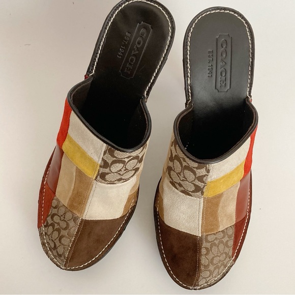 Coach Kieran Patchwork Slip On Clogs - Picture 3 of 9
